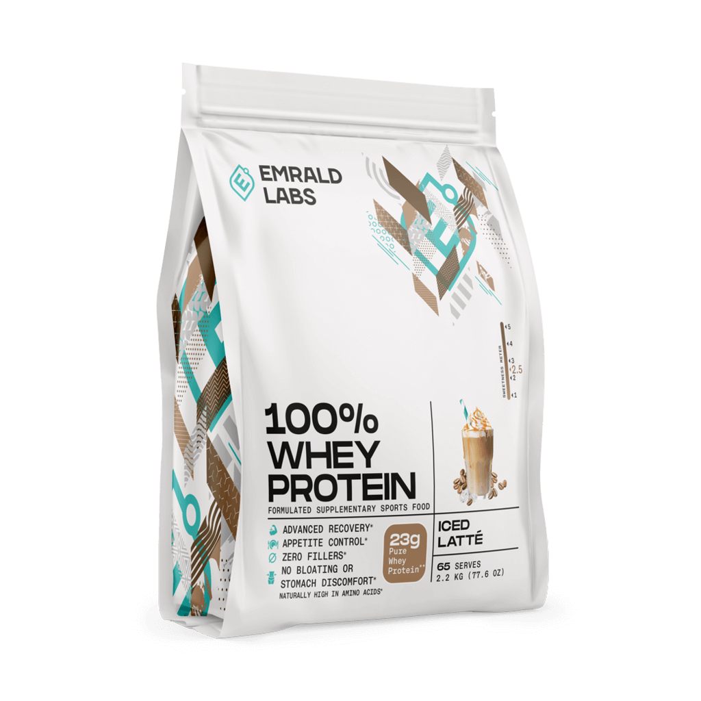 100% Whey Protein (18) & 100% Whey Protein Emrald Labs Whey blend protein 2.2kg Iced Latte