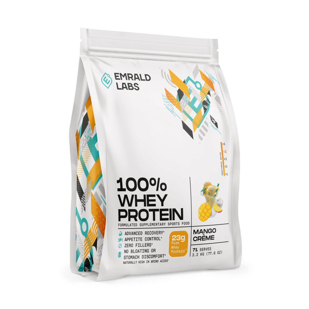 100% Whey Protein (20) & 100% Whey Protein Emrald Labs Whey blend protein 2.2kg Mango Creme